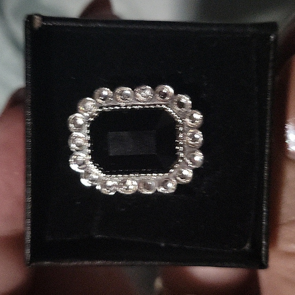 Alex and Ani adjustable black silver tone ring